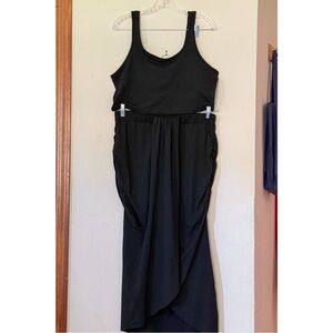 Black Midi Skirt & Matching Cropped Tank Set